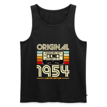 Originalkassette von 1954 Retro - Männer Premium Bio Tank Top - Schwarz - Vorne - AI Model Male 178 light (178cm)