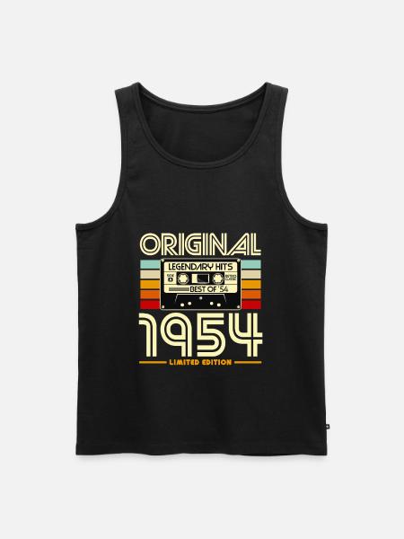Original 1954 Cassette Retro - Men's Premium Organic Tank Top - black