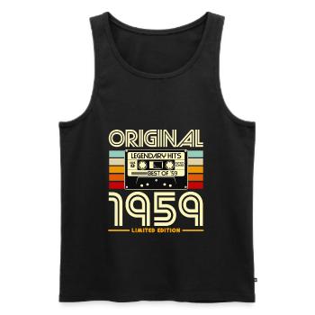 Vintage 1959 Cassette Limited - Men's Premium Organic Tank Top - black - Front - AI Model Male 178 light (178cm)