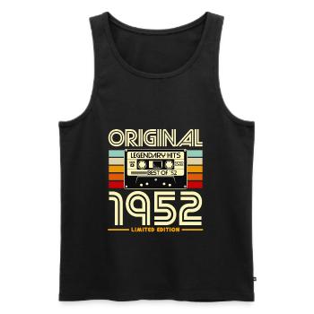 Original 1952 Cassette Retro - Débardeur bio Premium Homme - noir - Devant - AI Model Male 178 light (178cm)