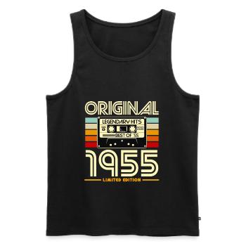 Retro Cassette 1955 Legendary Hits - Men's Premium Organic Tank Top - black - Front - AI Model Male 178 light (178cm)