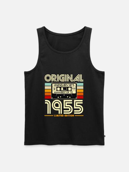 Retro Cassette 1955 Legendary Hits - Men's Premium Organic Tank Top - black