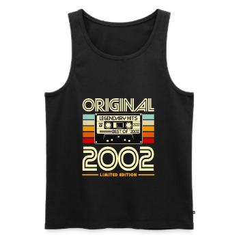 Original Retro Cassette 2002 - Men's Premium Organic Tank Top - black - Front - AI Model Male 178 light (178cm)