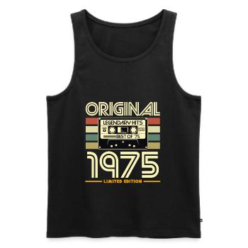 Original 1975 Retro Tape - Men's Premium Organic Tank Top - black - Front - Michal (187cm)