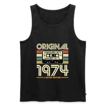 Original 1974 Limited Edition - Men's Premium Organic Tank Top - black - Front - AI Model Male 178 light (178cm)
