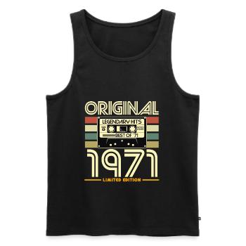 Original 1971 Retro Hits Cassette - Débardeur bio Premium Homme - noir - Devant - Michal (187cm)