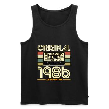 Original 1986: Begrenzte Retro-Hits - Männer Premium Bio Tank Top - Schwarz - Vorne - AI Model Male 178 light (178cm)