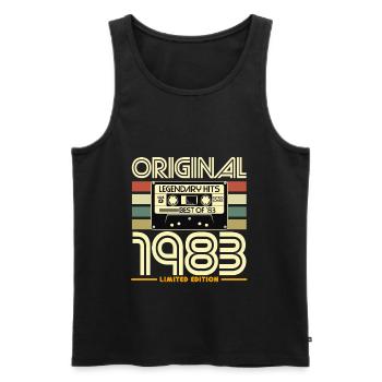 Original 1983 Cassette Retro Limited - Débardeur bio Premium Homme - noir - Devant - AI Model Male 178 light (178cm)