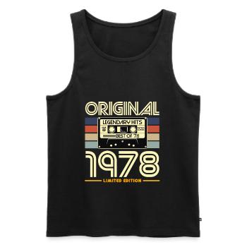 Original 1978 Cassette Rétro Édition - Débardeur bio Premium Homme - noir - Devant - Michal (187cm)