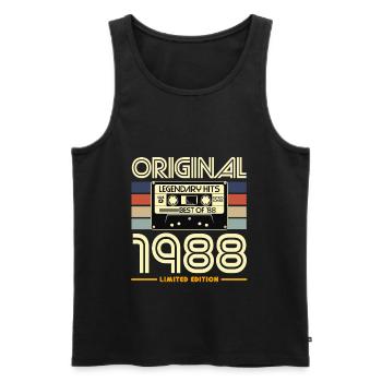 Cassette Retro 1988 Édition Limitée - Débardeur bio Premium Homme - noir - Devant - Michal (187cm)
