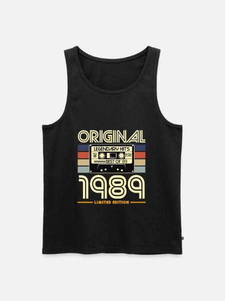 Original 1989 Retro Cassette - Men's Premium Organic Tank Top - black