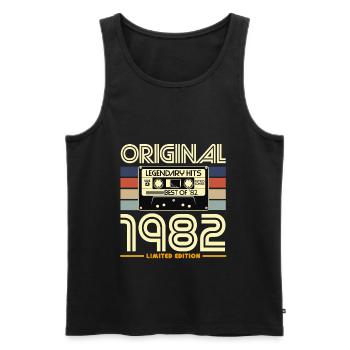 Originale limitierte Edition von 1982 - Männer Premium Bio Tank Top - Schwarz - Vorne - Michal (187cm)