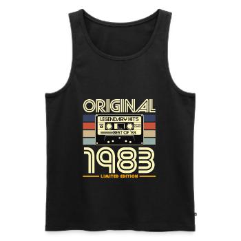 Original 1983 Retro Cassette - Men's Premium Organic Tank Top - black - Front - Michal (187cm)