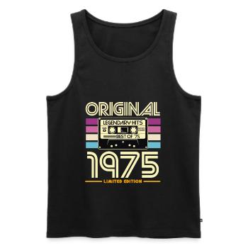 Limitierte Retro-Kassette von 1975 - Männer Premium Bio Tank Top - Schwarz - Vorne - Michal (187cm)