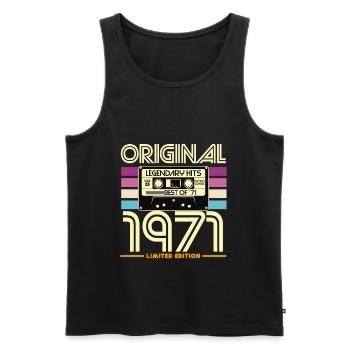Originale limitierte Retro-Kassette von 1971 - Männer Premium Bio Tank Top - Schwarz - Vorne - Michal (187cm)