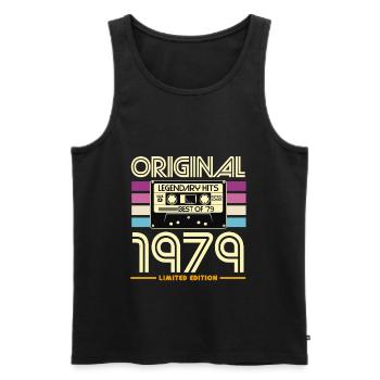 Cassette 1979 Original Hits - Men's Premium Organic Tank Top - black - Front - AI Model Male 178 light (178cm)