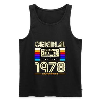 Original 1978 Cassette Retro - Men's Premium Organic Tank Top - black - Front - AI Model Male 178 light (178cm)