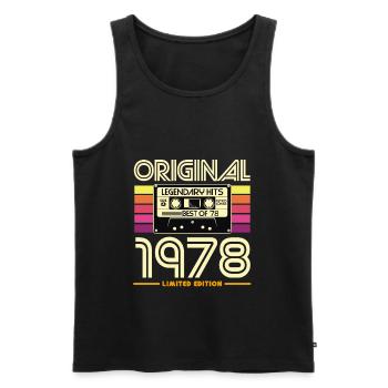 Cassette Retro 1978 Edition - Men's Premium Organic Tank Top - black - Front - AI Model Male 178 light (178cm)