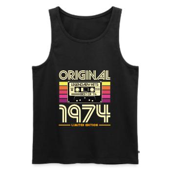 Original 1974 Retro Cassette Limited - Débardeur bio Premium Homme - noir - Devant - Michal (187cm)