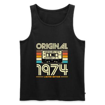 Original 1974 Limited Edition - Men's Premium Organic Tank Top - black - Front - Michal (187cm)