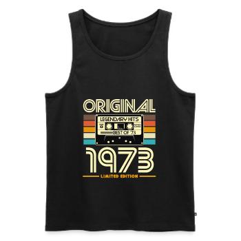 Original 1973 – Begrenzte Retro-Hits - Männer Premium Bio Tank Top - Schwarz - Vorne - AI Model Male 178 light (178cm)