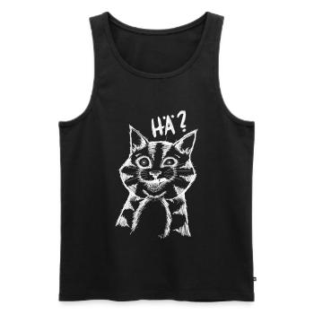 HÄ CAT - Männer Premium Bio Tank Top - Schwarz - Vorne - Michal (187cm)