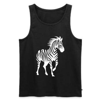 Silhouette Zebra Noir & Blanc - Débardeur bio Premium Homme - noir - Devant - AI Model Male 178 light (178cm)