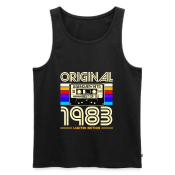 Original 1983 Retro Cassette - Débardeur bio Premium Homme - noir - Devant - Michal (187cm)