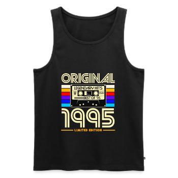 Originale limitierte Kassette von 1995 - Männer Premium Bio Tank Top - Schwarz - Vorne - Michal (187cm)