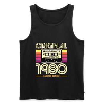Original 1980 Cassette Retro Édition Limité - Débardeur bio Premium Homme - noir - Devant - Michal (187cm)