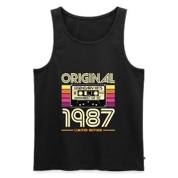 Originalkassette von 1987 Retro - Männer Premium Bio Tank Top - Schwarz - Vorne - AI Model Male 178 light (178cm)