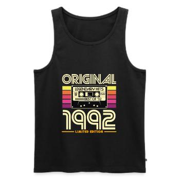 Original 1992 Cassette Retro - Débardeur bio Premium Homme - noir - Devant - Michal (187cm)