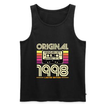 Originale Kassetten-Vintage-Edition von 1998 - Männer Premium Bio Tank Top - Schwarz - Vorne - AI Model Male 178 light (178cm)