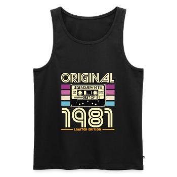Original 1981 Retro Limited Edition - Men's Premium Organic Tank Top - black - Front - AI Model Male 178 light (178cm)