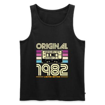 Original 1982 Retro Hits Cassette - Débardeur bio Premium Homme - noir - Devant - Michal (187cm)