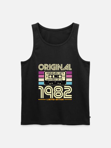 Original 1982 Retro Hits Cassette - Men's Premium Organic Tank Top - black