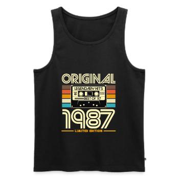 Original 1987 Hits Cassette Rétro - Débardeur bio Premium Homme - noir - Devant - Michal (187cm)