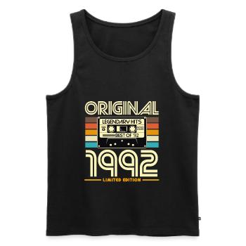 Originale Retro-Edition-Kassette von 1992 - Männer Premium Bio Tank Top - Schwarz - Vorne - Michal (187cm)