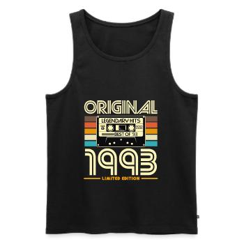Original 1993 Edition Cassette - Men's Premium Organic Tank Top - black - Front - AI Model Male 178 light (178cm)