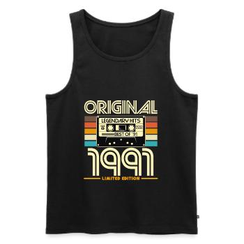 Original 1991 Limited Edition Cassette - Men's Premium Organic Tank Top - black - Front - Michal (187cm)