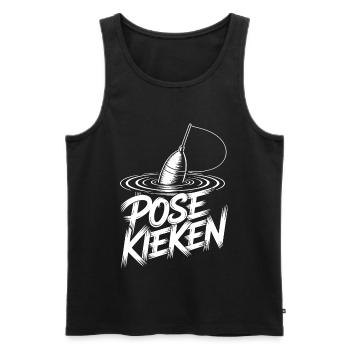 Fishing Pose Humor - Men's Premium Organic Tank Top - black - Front - AI Model Male 178 light (178cm)