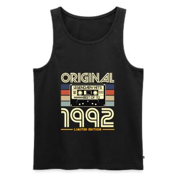 Cassette Retro 1992 Limited - Men's Premium Organic Tank Top - black - Front - AI Model Male 178 light (178cm)