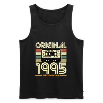 Original 1995 Cassette Retro - Men's Premium Organic Tank Top - black - Front - Michal (187cm)