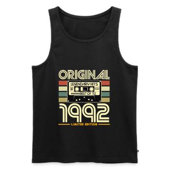 Original 1992 Cassette Limited - Men's Premium Organic Tank Top - black - Front - AI Model Male 178 light (178cm)
