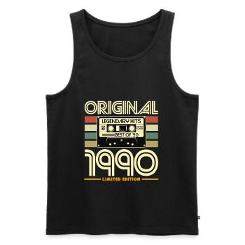 Original 1990 Rétro Cassette Édition - Débardeur bio Premium Homme - noir - Devant - Michal (187cm)
