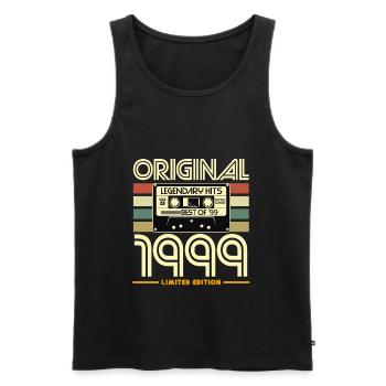 Original 1999 Cassette Rétro Édition - Débardeur bio Premium Homme - noir - Devant - AI Model Male 178 light (178cm)