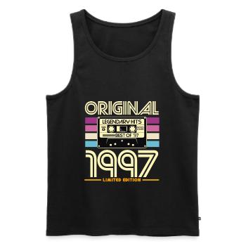 Original 1997 Cassette Rétro - Débardeur bio Premium Homme - noir - Devant - Michal (187cm)