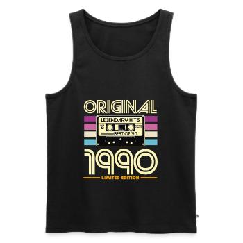 Original Hits 90s Cassette - Men's Premium Organic Tank Top - black - Front - AI Model Male 178 light (178cm)