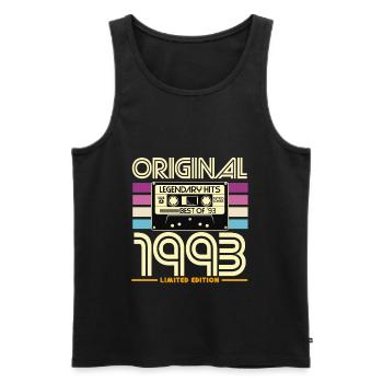 Original 1993 Limited Edition Cassette - Débardeur bio Premium Homme - noir - Devant - AI Model Male 178 light (178cm)
