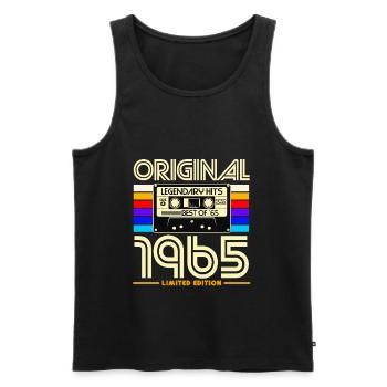 Originale Retro-Kassette von 1965 - Männer Premium Bio Tank Top - Schwarz - Vorne - AI Model Male 178 light (178cm)